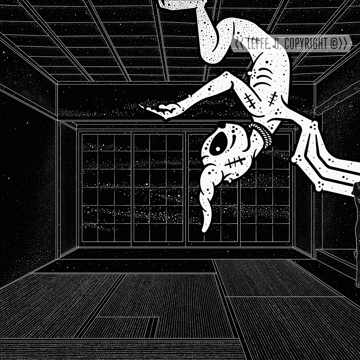 Dreaming Demons: House of Fukutaro, Kyoto, Giclée print by Leffe Goldstein. 夢見る悪魔: